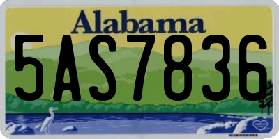 AL license plate 5AS7836