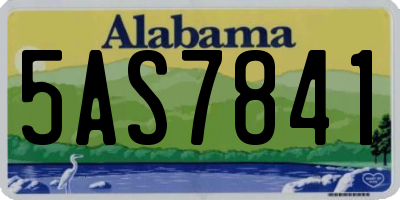 AL license plate 5AS7841