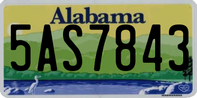 AL license plate 5AS7843