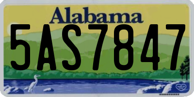 AL license plate 5AS7847