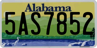 AL license plate 5AS7852