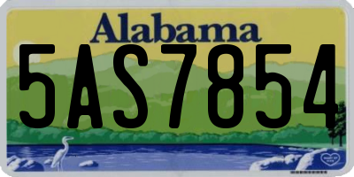 AL license plate 5AS7854