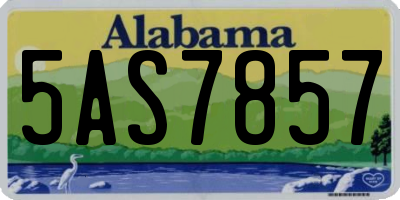 AL license plate 5AS7857