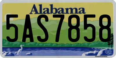 AL license plate 5AS7858