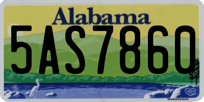 AL license plate 5AS7860