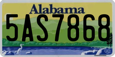 AL license plate 5AS7868
