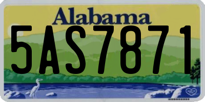 AL license plate 5AS7871