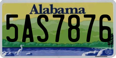 AL license plate 5AS7876