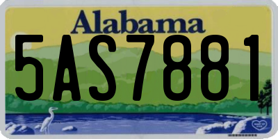 AL license plate 5AS7881