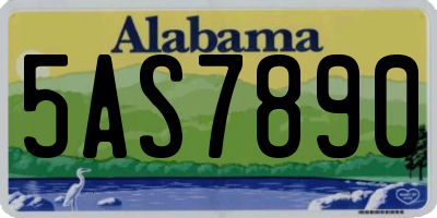 AL license plate 5AS7890