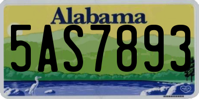AL license plate 5AS7893