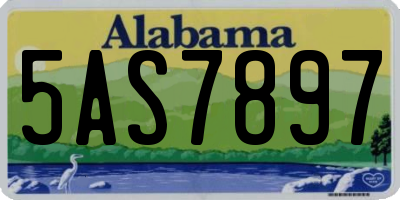AL license plate 5AS7897