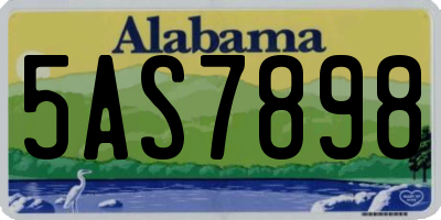 AL license plate 5AS7898