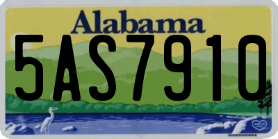 AL license plate 5AS7910