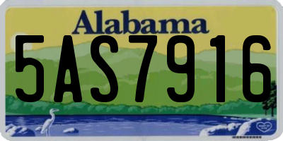 AL license plate 5AS7916
