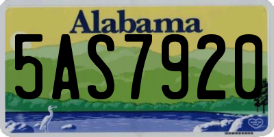 AL license plate 5AS7920