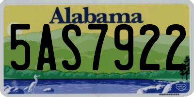 AL license plate 5AS7922