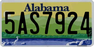 AL license plate 5AS7924