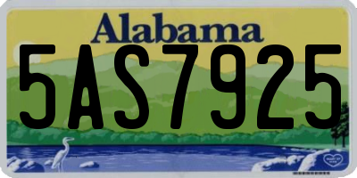 AL license plate 5AS7925