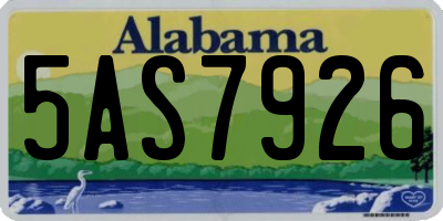 AL license plate 5AS7926
