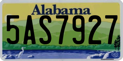 AL license plate 5AS7927