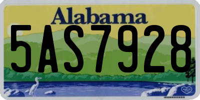 AL license plate 5AS7928