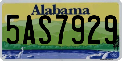 AL license plate 5AS7929