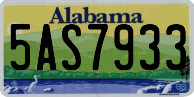 AL license plate 5AS7933