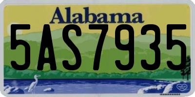AL license plate 5AS7935