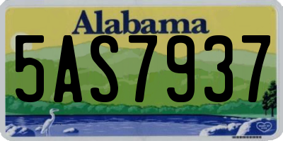 AL license plate 5AS7937
