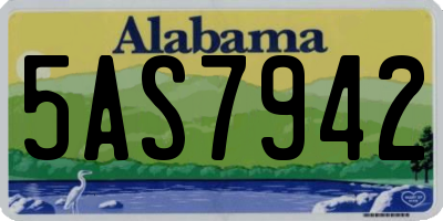 AL license plate 5AS7942