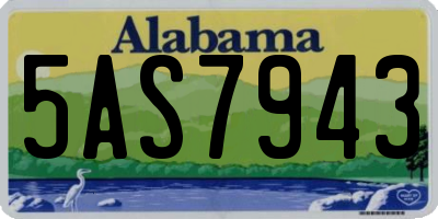 AL license plate 5AS7943