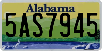 AL license plate 5AS7945
