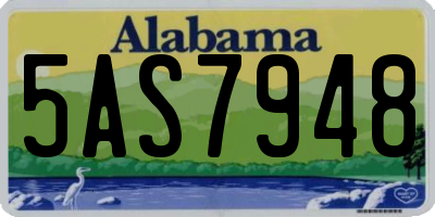 AL license plate 5AS7948
