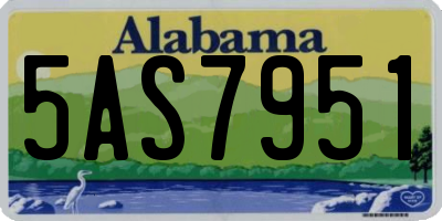 AL license plate 5AS7951