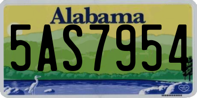 AL license plate 5AS7954