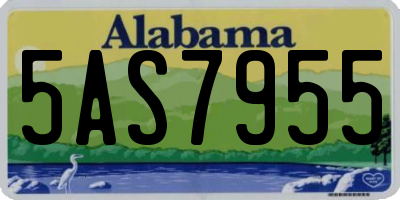 AL license plate 5AS7955