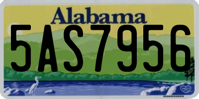 AL license plate 5AS7956