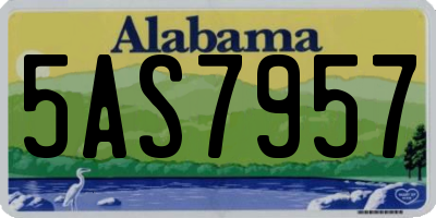 AL license plate 5AS7957