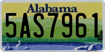 AL license plate 5AS7961