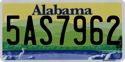 AL license plate 5AS7962