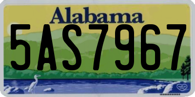 AL license plate 5AS7967