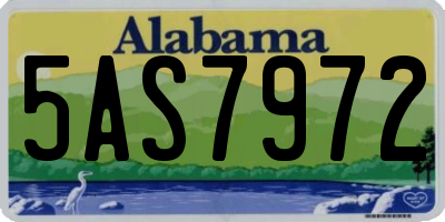 AL license plate 5AS7972