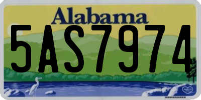 AL license plate 5AS7974