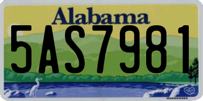 AL license plate 5AS7981