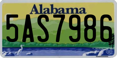 AL license plate 5AS7986