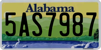AL license plate 5AS7987