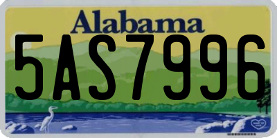 AL license plate 5AS7996