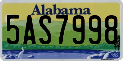 AL license plate 5AS7998