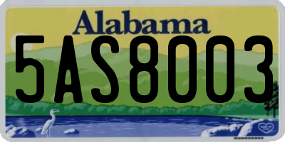 AL license plate 5AS8003